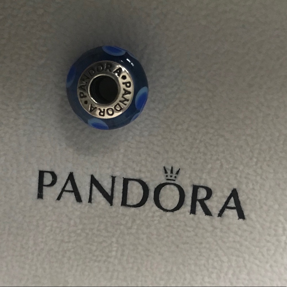 Pandora blue flower murano charm